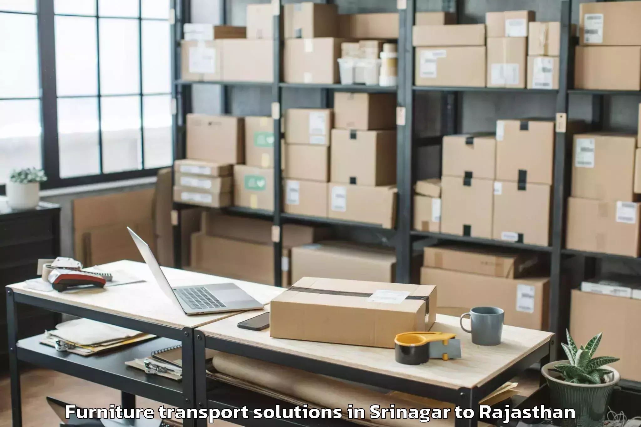 Comprehensive Srinagar to Chirawa Furniture Transport Solutions